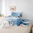 thumbnail image 5 of Feelyou Kawaii Snowman Bedding Comforter Set 7pcs, Winter Festival Queen Bedding Sets, Cartoon Christmas Reversible Queen Sheet Sets, Lightweight Room Decor, 5 of 7