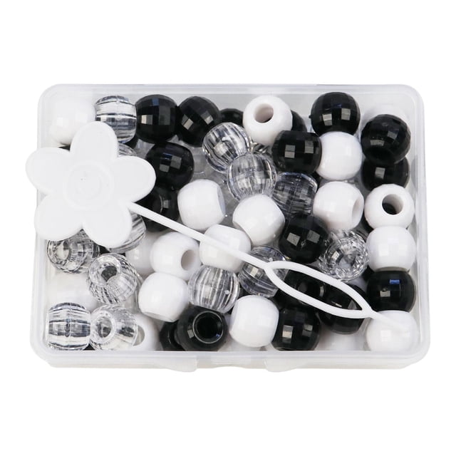70Pieces Hair Braiding Beads Hair Cuffs Round for Braiding Necklace