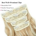 thumbnail image 5 of Benehair 4 Pieces Set Clip in Hair Extensions Highlight Wavy Curly Long Synthetic Hairpieces for Women 22 inch Dark Blonde mix Bleach Blonde, 5 of 9