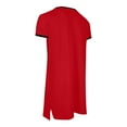 thumbnail image 6 of Men's Casual Fashion Short Sleeve Nightdress Long Gown V-Neck Collar Blouse Tops Shirt, 6 of 6