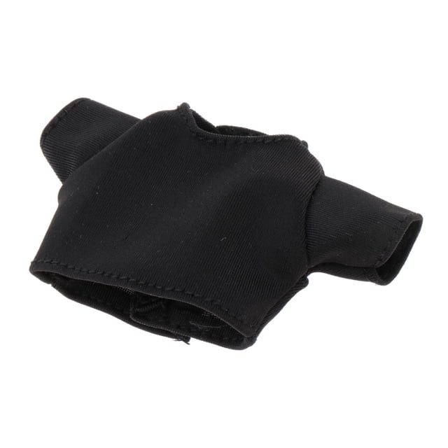 Camiseta de muñeca a escala 1/6, ropa elegante y corta de 2 pulgadas de largo, traje de cosplay Negro