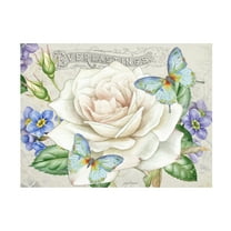 Canvas Wall Art - Jean Plout 'Rose Garden in Bloom A' Wall Art for Living Room, Bedroom, or Office Décor by Trademark Fine Art - 19 x 14 Inches