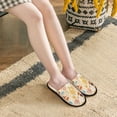 thumbnail image 6 of KLL Summer Travel Slippers for Women Men House Slip on Indoor Outdoor Bedroom Furry Fleece Lined Ladies Comfy Anti-Skid Rubber Hard Sole-Large, 6 of 8