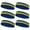 Blue / Yellow / Blue, variant on COUVER Sports Terry Cloth 2 Colors Stripes Head Sweatband, Blue/Yellow/Blue, 6PCS Pack