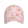 thumbnail image 2 of Naloa Original Classic Low Profile Hat Men Women Baseball Cap Dad Hat Adjustable Unconstructed Rabbit And Cherry Print Cap, 2 of 9