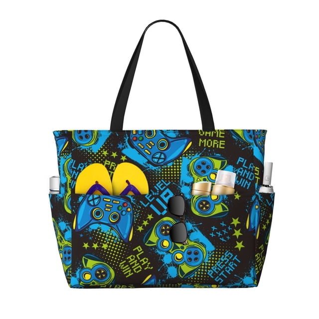 Easygdp Play Game Bolsa de Viaje de Playa de Gran Capacidad, Bolsa Tote Perfecta para la Playa, Escapadas de Fin de Semana y Viajes