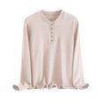 thumbnail image 2 of Wowcloth Women's Velvet Button-Up Stand Collar Long Sleeve Blouse, Loose Fit Slimming Design, Versatile for Casual Daily Wear, 2 of 7
