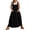 Black, variant on Women's Loose Overall Dress Adjustable Straps Casual Barrel Midi Dress Bib Romper with Pockets