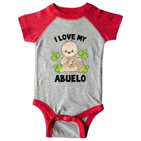 

Inktastic Cute Sloth I Love My Abuelo with Green Leaves Gift Baby Boy or Baby Girl Bodysuit