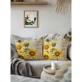 thumbnail image 3 of Outdoor Pillows Waterproof, Vintage Yellow Sunflower Bedding Throw Pillows with Insert for Couch Sofa Bed, Watercolor Botanical Retro Floral 16x16 Inch Pillowcases Decorative Patio Pillow Set of 2, 3 of 8