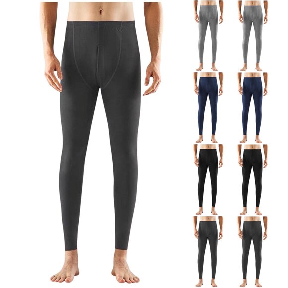JGJNFE sous-Vêtements Thermiques pour Hommes, Pantalon Thermique Homme, Pantalon Thermique Uni pour Hommes avec Doublure en Molleton Brossé et Coupe Droite Décontractée, Couche de Base Offrant une Chaleur Toute la Journée pour un Usage Décontracté