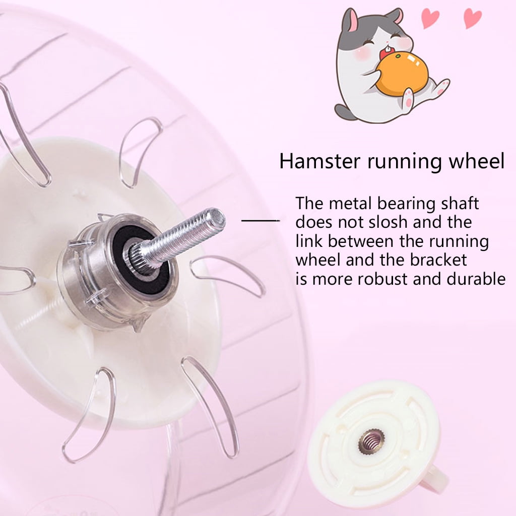 WINDLAND Silent Exercise Wheel with Metal Stand Plastic Disc Spinner Saucer Hamster Running Wheels for Rats Mice Gerbils 4 Sizes