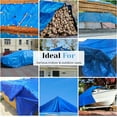 thumbnail image 3 of Tarps Now 50x100 ft Heavy Duty Plastic Tarp – Blue Poly Tarp, 6 MIL Waterproof Cover w/ Aluminum Grommets, Reinforced Edges, Tear Resistant Polyethylene for Camping, Roofing, Construction, Outdoor Us, 3 of 8