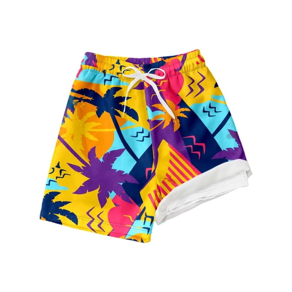 LRen Swim Trunks 4t Toddler Boy with Boxer Brief Liner Elastic Waist Drawstring Swim Shorts Kids Boys Casual Comfortable Dinosaurs Ptints Boy Swimsuit