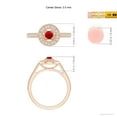 thumbnail image 5 of ANGARA Natural Vintage Style Ruby Halo Ring with Milgrain Detailing in 14K Rose Gold for Women (Size-3.5mm) | July Birthstone, Birthday, Anniversary, Jewelry Gift for Women | Natural Ruby Ring, 5 of 10