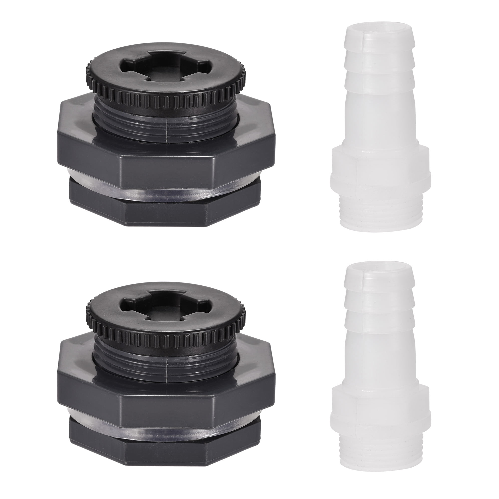 Uxcell G1 Thread PVC Tank Adapter with Plug Pipe Fitting Set - Walmart.com