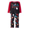 thumbnail image 2 of OUSITAID Famille Pyjama de Noël Correspondant Ensembles Manches Longues Col Santa Print Tops Pantalon Costume, 2 of 6