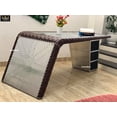 thumbnail image 4 of NauticalMart Aviator Wing Desk with Storage Aluminum and Leather Office Desk Silver and Brown (64 Inches), 4 of 6