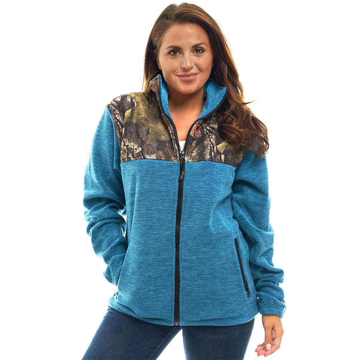 TrailCrest Womens C-Max Full Zip Polar Fleece Jacket Mossy Oak Camo Patterns