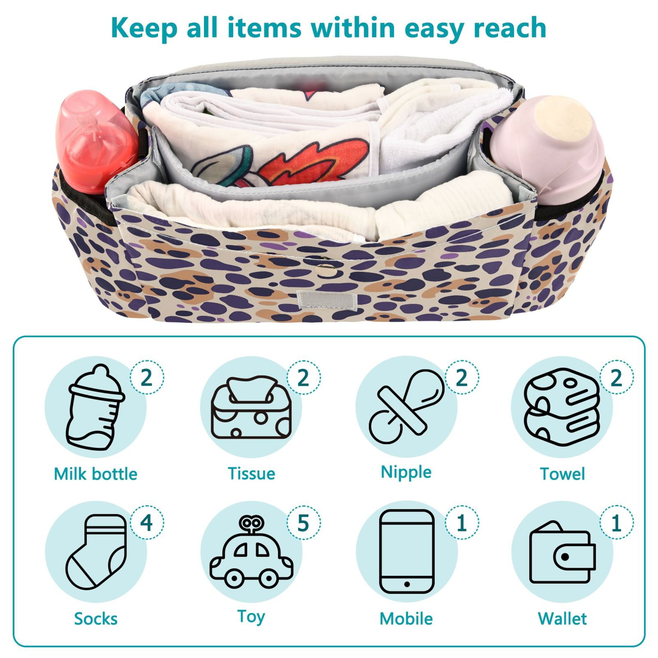 DIXRUYEE Stroller Organizer Spots Of Charm Printed