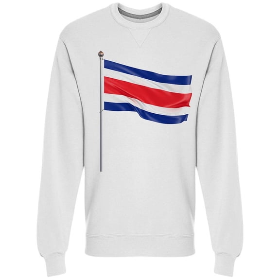 Costa Rica Pole Flag Sweatshirt Men -Image by Shutterstock, Male XX-Large