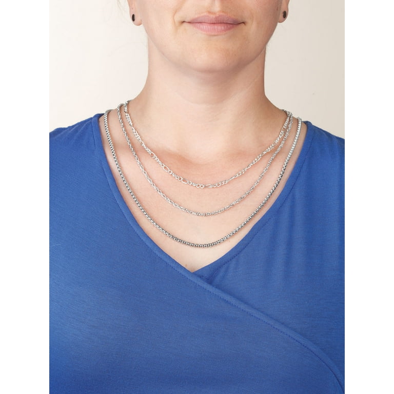 Accessory Collection - Silver Double Necklace Layering Clasp