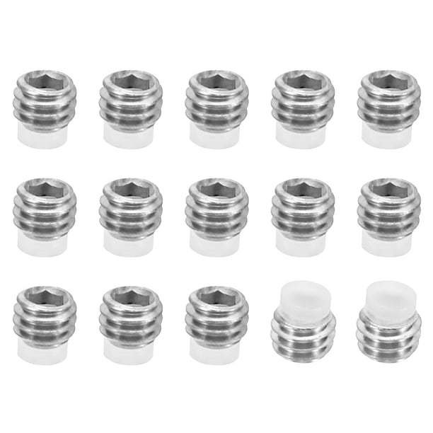 Uxcell Tornillo de punta de nylon M4x3mm, tornillos de cabeza hexagonal con punto de copa, set antideslizante, 15 piezas