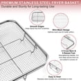 thumbnail image 4 of Vesteel Stainless Steel Air Fryer Basket Set of 2, 11.8" x 9" Oven Crisper Basket for Baking, Roasting & Healthy Cooking, Dishwasher Safe, 4 of 7