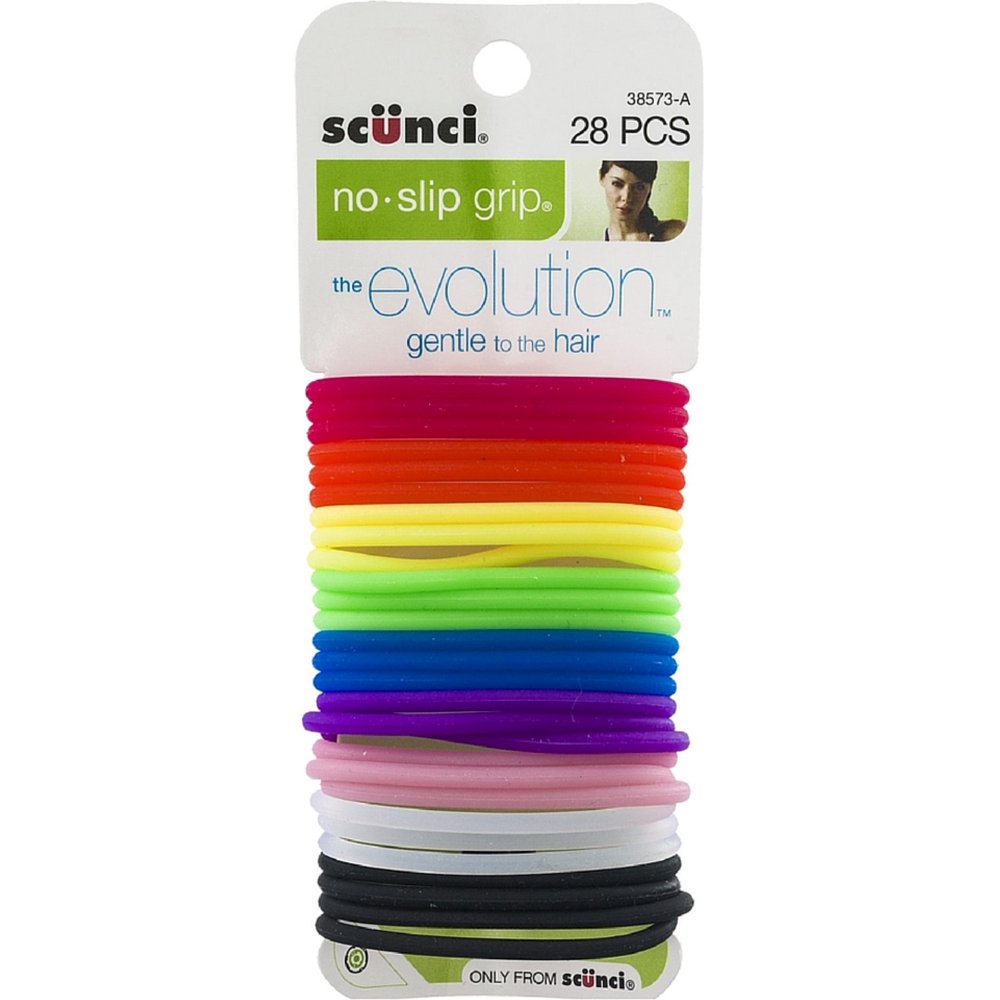 Scunci NoSlip Grip The Evolution Hair Ties, Assorted Colors 28 ea