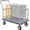 Silver (short), variant on Chantmo Heavy Duty Hotel Luggage Cart 900 lbs Capacity Brushed Stainless Steel 8 inch Rubber Wheels Grey Carpeted Deck 74x41x25 inch Gold