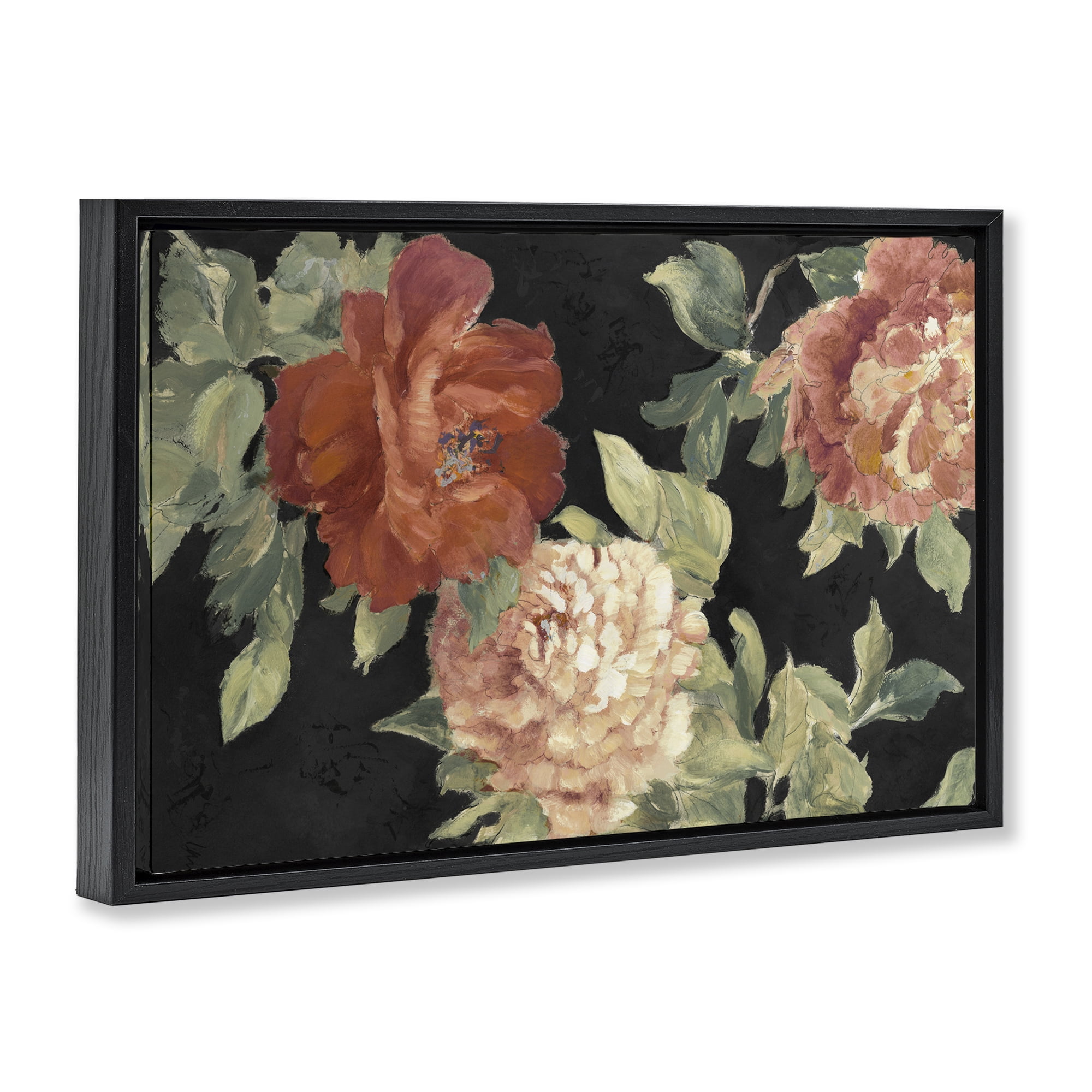 Stupell Industries Beauty of the Red Blossom Black Framed Floater Canvas Wall Art, design by Lanie Loreth