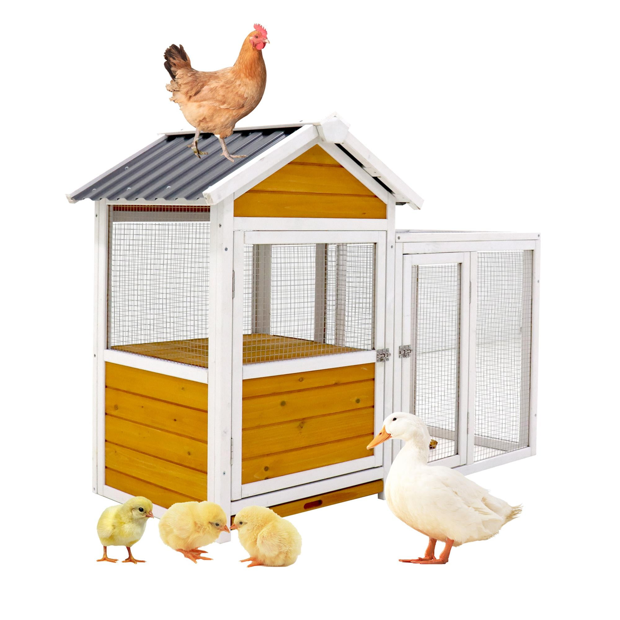 Pefilos 47.5" Outdoor Large Chicken Coop with Waterproof PVC Board, Wood Hen House Duck Coop with Nest Box, Rabbit Hutch for Indoor, Bird Cage, Brown Pefilos 47.5" Outdoor Large Chicken Coop with Waterproof PVC Board, Wood Hen House Duck Coop with Nest Box, Rabbit Hutch for Indoor, Bird Cage, Brown
