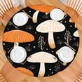 thumbnail image 2 of Colorful Mushroom Plant Black Pattern Round Fitted Tablecloth with Elastic Edge,Dining Table Cover Waterproof,Outdoor Round Tablecloth for Camping,Dining,Indoor and Outdoor, 2 of 7
