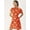 Orange, variant on DressBerry Women’s Printed Poly Crepe Dress Collared Neck Short Sleeves Thigh Length Regular Wear Light Weighted Casual Summer Short Dress