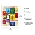 thumbnail image 2 of Europe - France - Icons of the European Countries - Vintage Airline Travel Poster by Jean Carlu c.1960 - Fine Art Matte Paper Print (Unframed) 11x14in, 2 of 4
