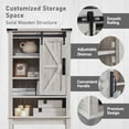 thumbnail image 5 of BOBOKY Over The Toilet Storage Cabinet, Farmhouse Storage Cabinet Over Toilet with Sliding Barn Door & Adjustable Shelves, Home Space Saver for Bathroom, Living Room,Antique Brush White, 5 of 8