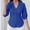Blue, variant on Women Summer Lace V Neck Plain Lace Elegant Button Shirt Fashion Comfy Solid Color Elegant Blouse 3/4 Sleeve Plus Size Soft Lightweight Breathable Beach Business Clothes, Wine M