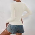 thumbnail image 3 of Womens Undershirt Knit Pullover Sweater Long Sleeve Casual Blouse, 3 of 5