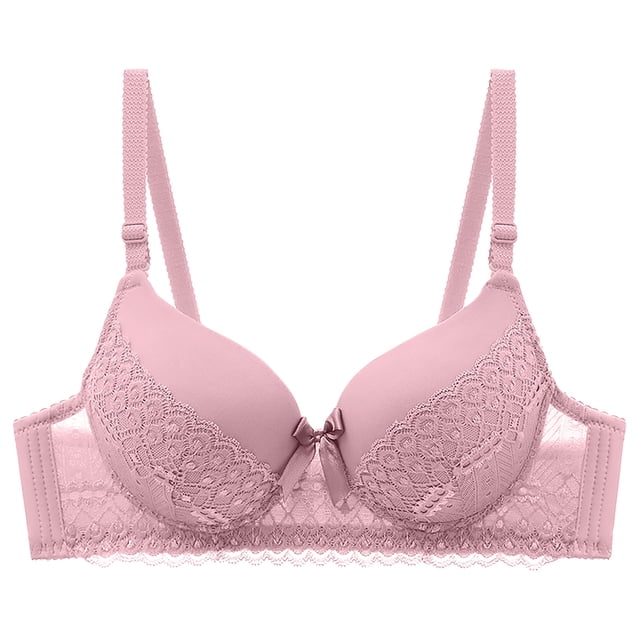 Karight Womens Wireless Push up Bras Full Coverage Plunge Lace Bralettes Adjustable Strap Breathable Comfortable Everyday Bra