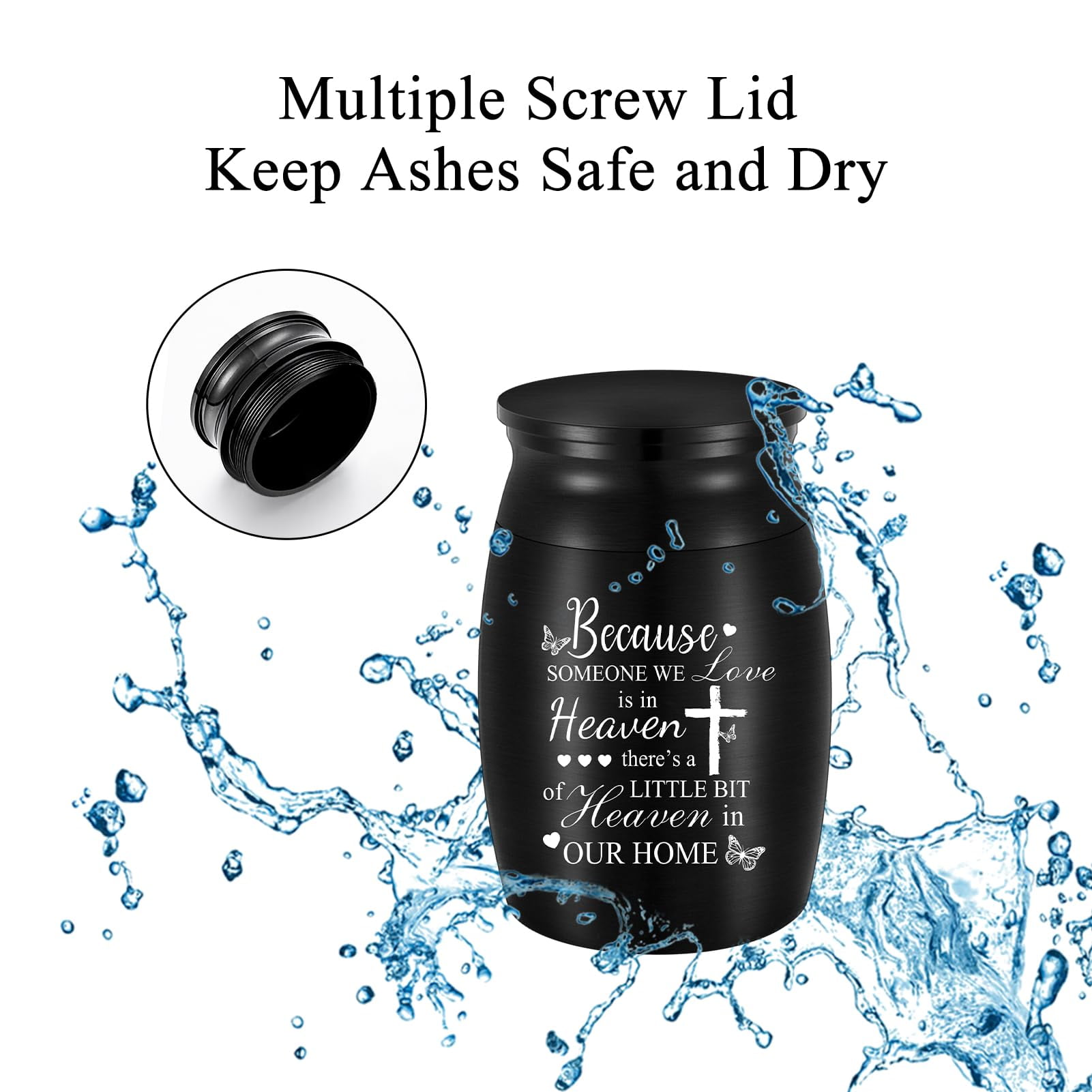 3 Inches Small Keepsake Cremation Urn for Human / Pet Ashes Mini Cremation Urns Memorial Ashes Urn Mini Urn Stainless Steel Ashes Holder Small Ash Urn for Ashes