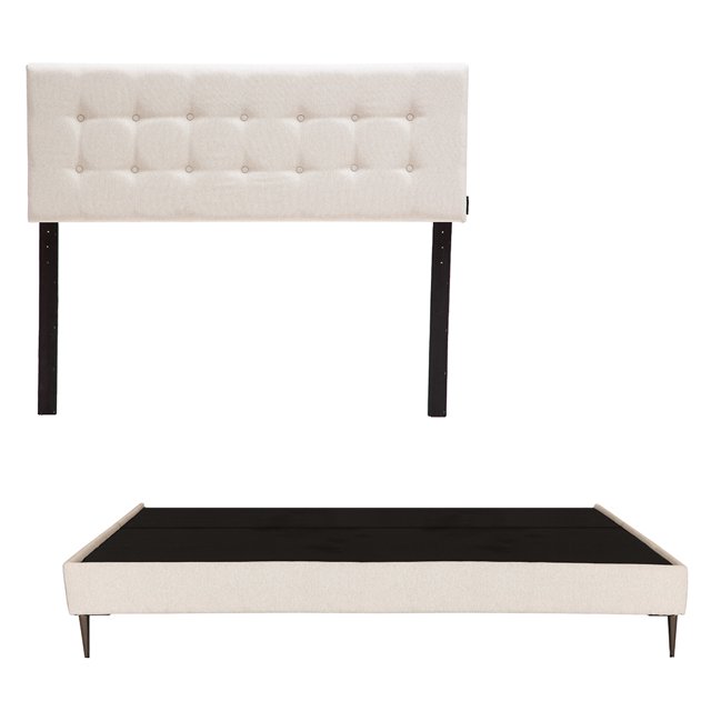 Base Cama Slim Dicasa + Cabecera King Size Bilbao Beige
