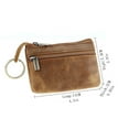 thumbnail image 5 of Genuine Leather Coin Purses Mens Women Leather Zipper Coin Purse Pouch Slim Change Credit Card Holder Slim Wallet Key Holder Change Pouch Small Wallet, 5 of 5