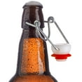 thumbnail image 4 of 12 pack 16oz Amber Glass Beer Bottle Bottles with Easy Wire Swing Cap & Airtight Rubber Seal. Perfect for Home Brewing Wine., 4 of 5