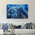 thumbnail image 3 of Rosework Framed Canvas Wall Art, 30x40 Inch, Blue and Gold Abstract Pattern, Made In USA, 3 of 6