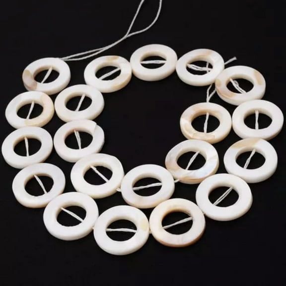 HOOUN Natural Shell Pearl Love Star Oval Flat Round Loose Beads for Jewelry Making DIY-circle 20mm