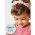 thumbnail image 2 of Honest Baby Clothing Baby Girl Organic Cotton Knotted Headbands, 2-Pack, 2 of 6