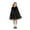 Black, variant on LUOGENLI Dress Ruffled Long Sleeved Dress Princess Party Performance Dress Children's Dress Starry Dress Maxi Skirt Set Summer Green 9-10 Years