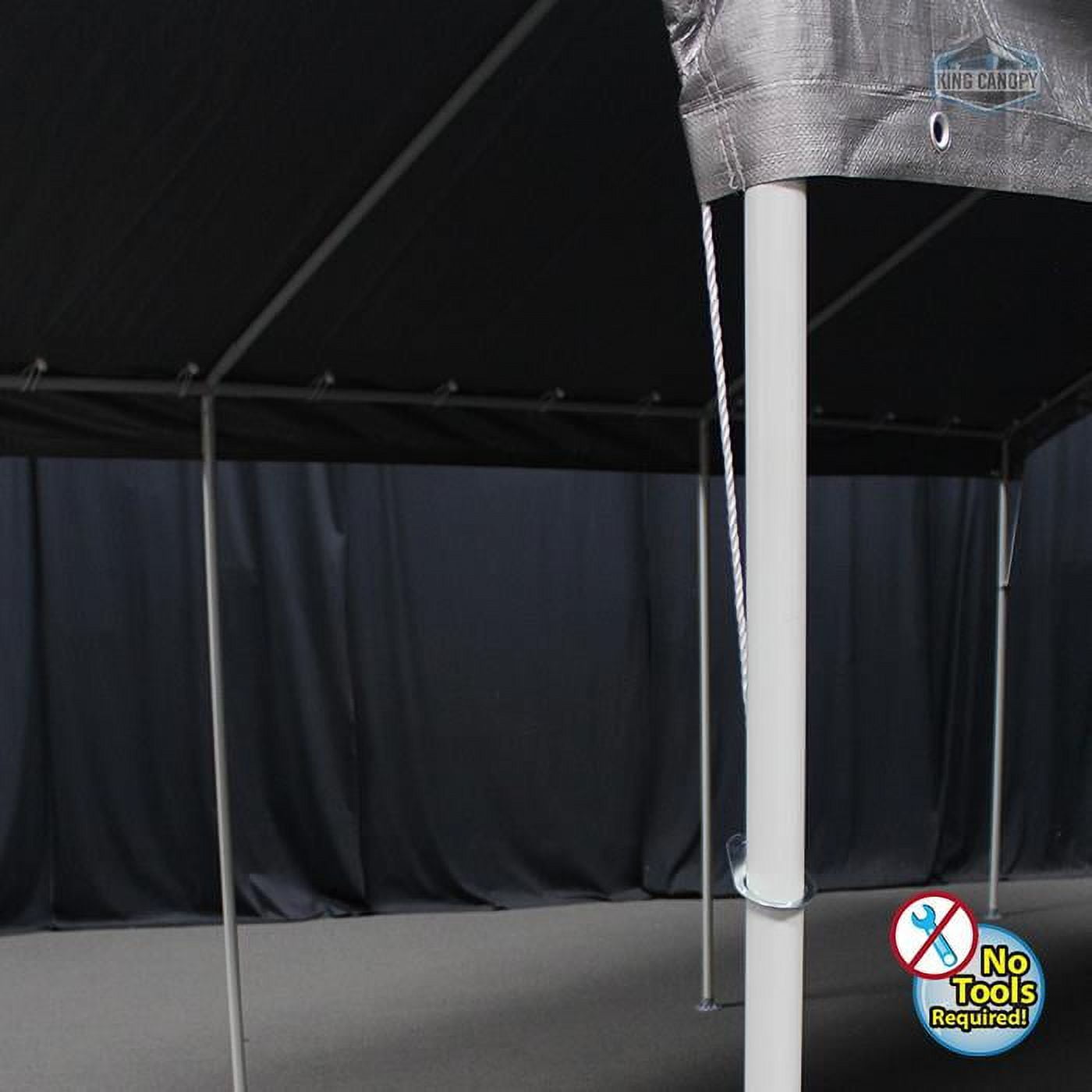 King Canopy Universal Canopy 10' x 20' , 1 3/8-Inch Steel Frame, 8 Leg, Silver