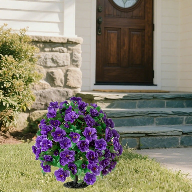 Artificial Azalea Ground Stake Rhododendron Bouquet, Outdoor Courtyard  Landscaping Floor Standing Flower Decoration, Waterproof Sunproof Garden  Potted Plant for Yard Patio - Walmart.com