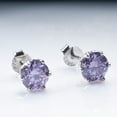 thumbnail image 3 of Purple Moissanite Earrings S925 Sterling Silver Inlaid Imported Moissanite 1 Carat, 3 of 5